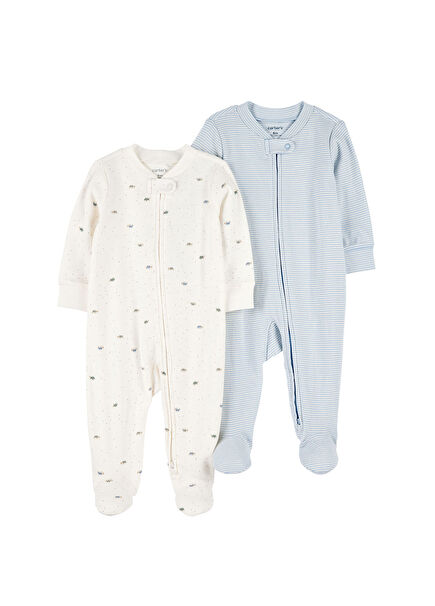 Ekru Erkek Bebek 2'li Uyku Tulumu