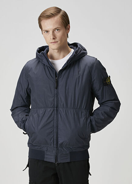 Lacivert Kapüşonlu Mont