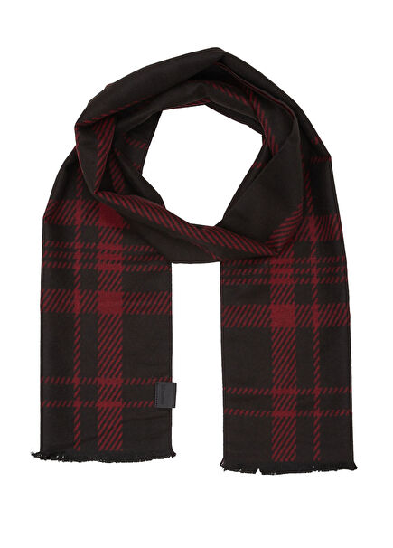 Bordo Desenli Erkek Atkı