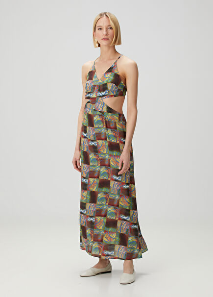 Boxy Patterned Maxi Dress
