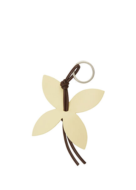 Light Yellow Women's Leather Keychain