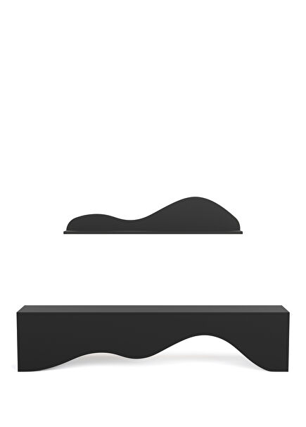 Mountains Black TV Unit