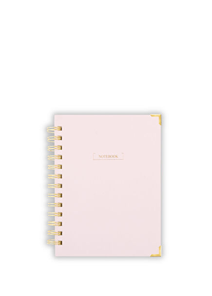 Spiralli Pembe Notebook Çizgi Sayfalı Defter