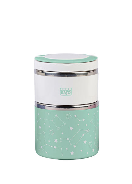 Green 2-Layer Steel Baby Food Thermos 820 ml