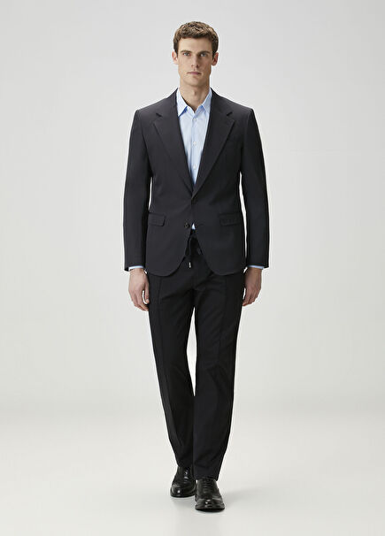Navy Blue Waist Corded Trousers