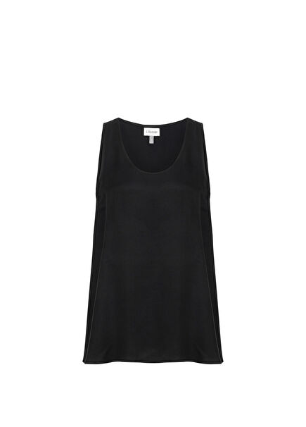 Soho Black Tank Top Women's Long Blouse