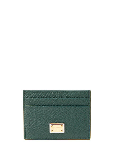 Yeşil Logolu Kadın Deri Kartlık