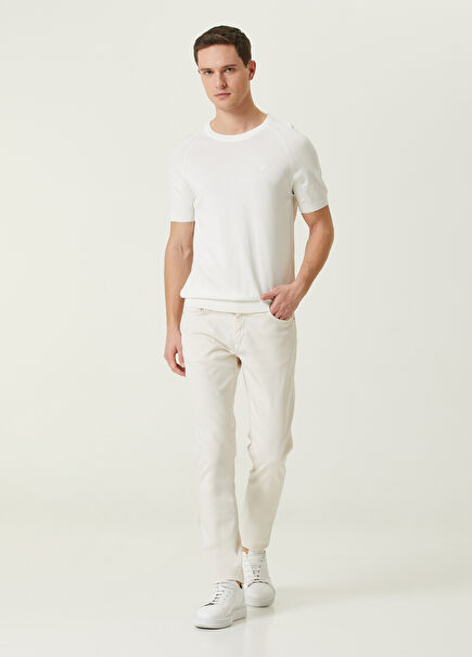 Slim Fit Bej Spor Pantolon