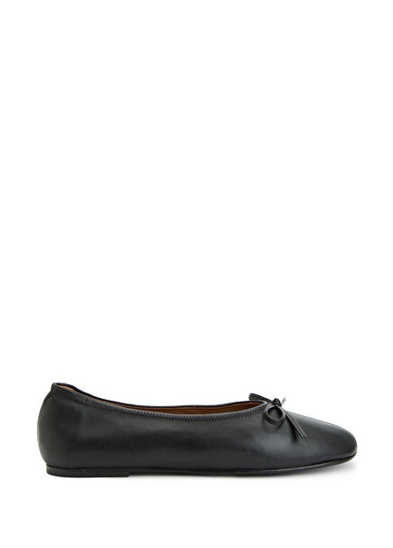 Blaise Black Leather Ballet Flats