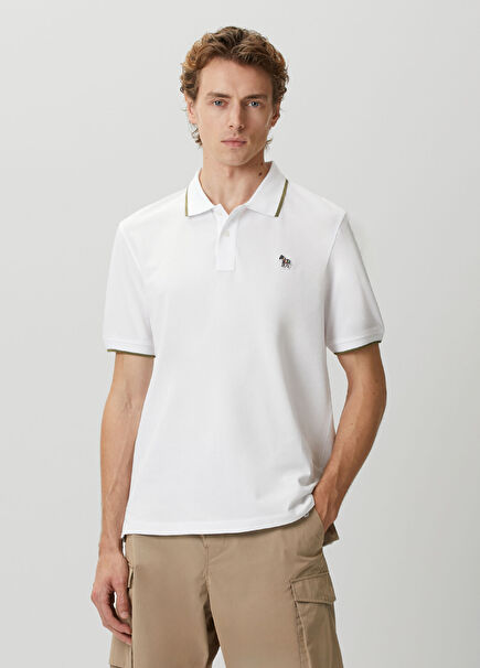 Regular Fit White Polo Organic Cotton T-Shirt