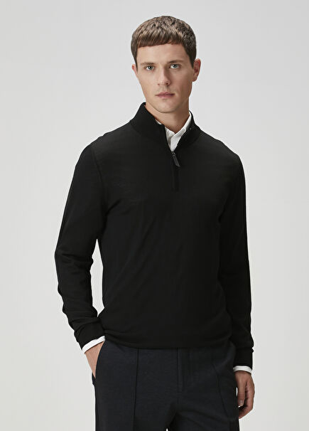 Black Polo Wool Sweater