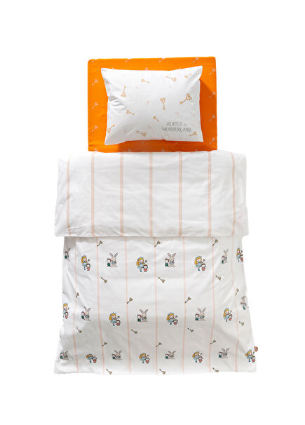 Alice Patterned 100% Cotton Baby Kids Duvet Cover Set 100 x 150 cm