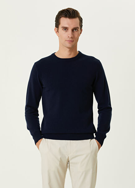 Navy Blue Cashmere Sweater