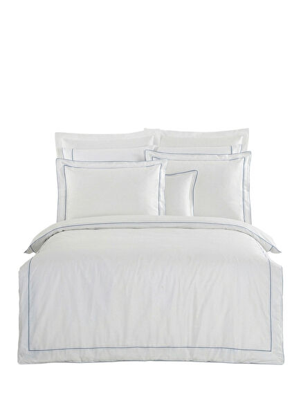Maison Classy Blue Striped Cotton Satin Double Duvet Cover Set