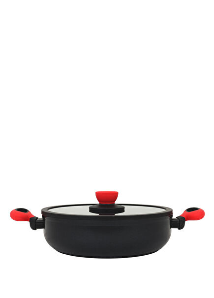 Colorgy Diamond Pro Titanium Shallow Pot with Red Handle 24 cm