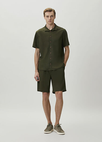 Leo Khaki Waist Corded Shorts