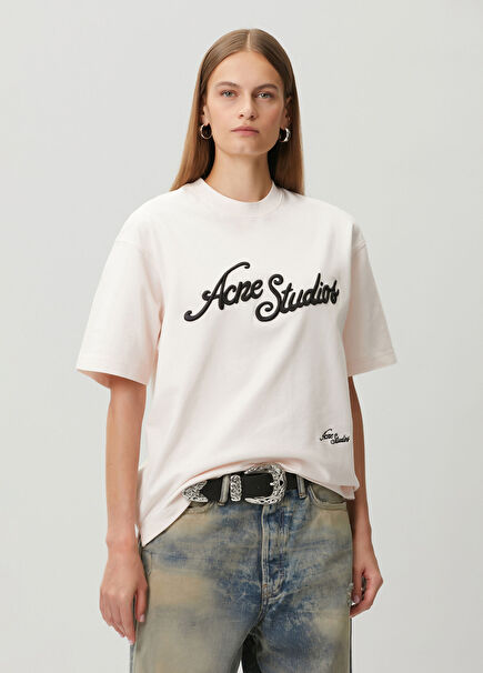 Açık Pembe Logolu T-shirt