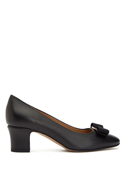 Vara Black Leather High Heels