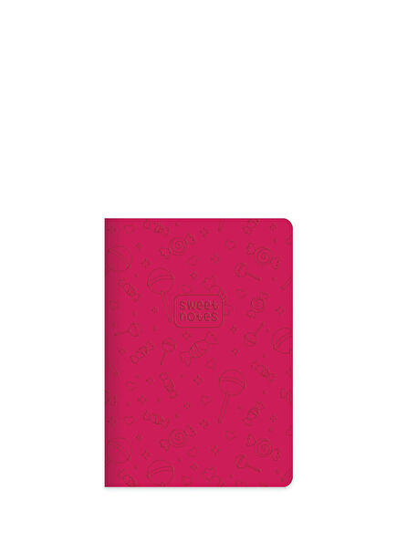 Striped Thermo leather and Hard Cover Neon Candy Notebook 14 x 20 CM - Pink
