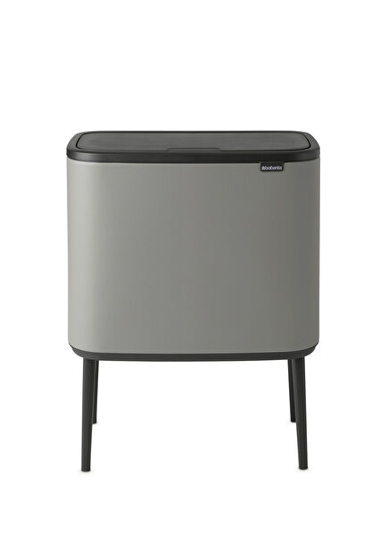 BO Mineral Concrete Grey Steel Touch Kitchen Dustbin 36 Lt