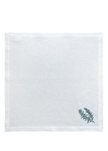 Herb White 2-Piece Linen Napkin Set