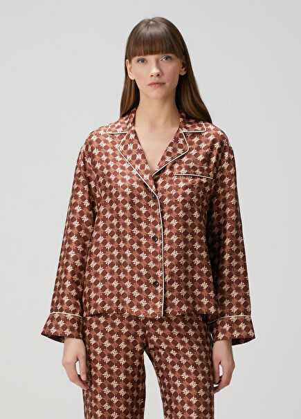 Ma Quad Brown Silk Pajama Shirt