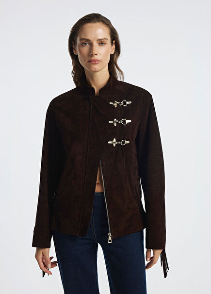 Velara Brown Suede Women's Jacket