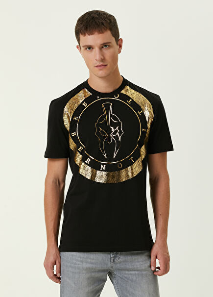 Black Gold Foil Printed T-Shirt