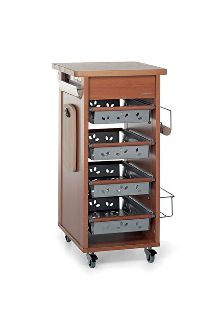 Bistrot Wooden Brown Kitchen Trolley