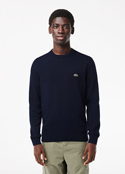 Lacivert Bisiklet Yaka Regular Fit Uzun Kollu Erkek Triko