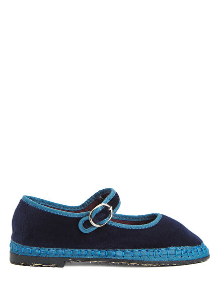Montague Navy Blue Girl's Velvet Ballet Flats