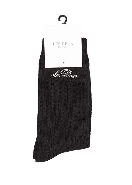 Black Waffle Textured Men's Socks
