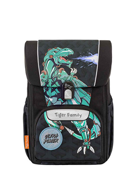 Dinozor Desenli Siyah Erkek Çocuk Okul Çantası TGJP-007A(1)
