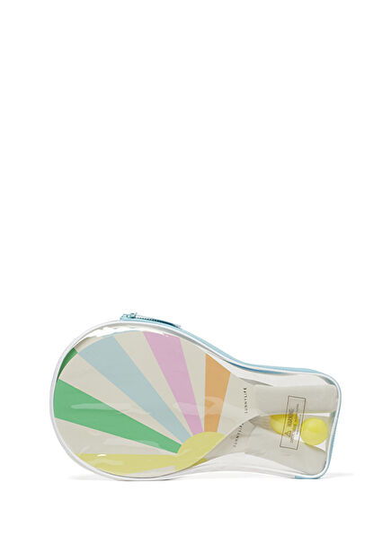 Pool Side Cream Blue Racket Set