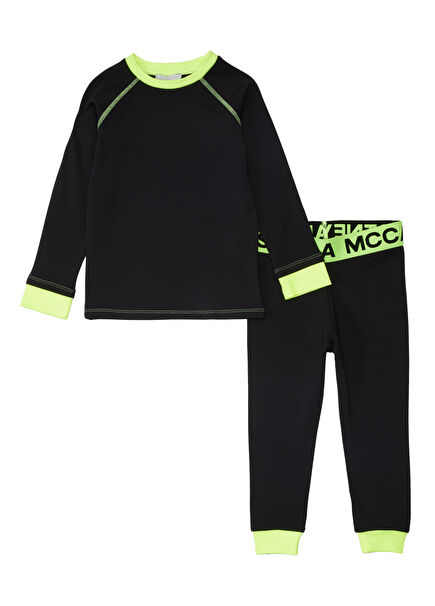 Siyah Logolu Kız Çocuk Alt Üst Set