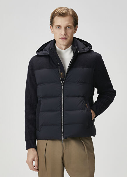 Lacivert Gri Yün Mont