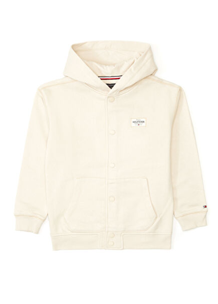 Beige Hooded Boys Sweatshirt
