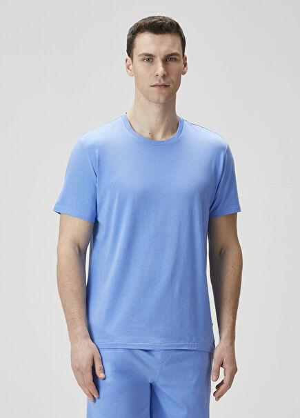 Mavi Logo Detaylı Pijama Üstü