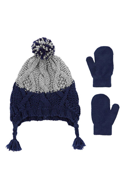Navy Blue Beanie & Gloves Boys' Set of 2