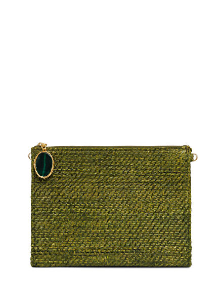 Myra Olive Green Agate Stone Women's Handbag