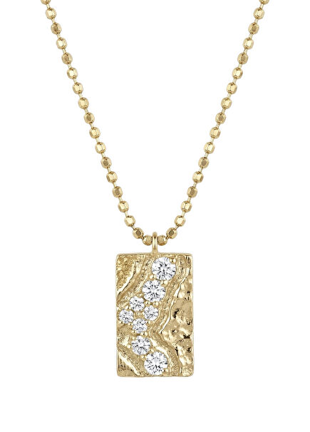 Riverstone Diamond Stone 14K Gold Women's Necklace