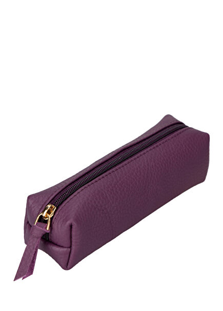 BloomBox Damson Plum Purple Leather Makeup Bag & Pen Holder