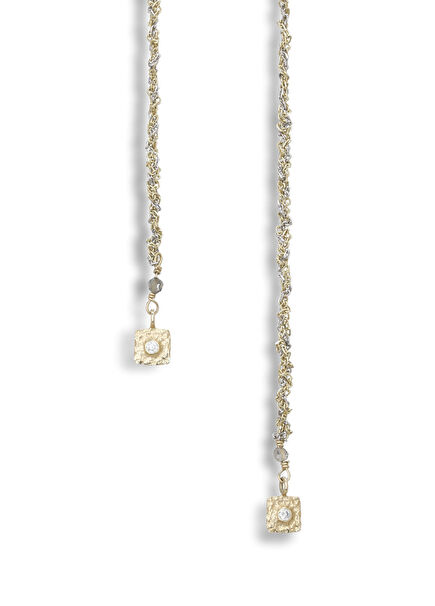 Paradise Diamond-Studded 14K Yellow White Gold Women's Necklace