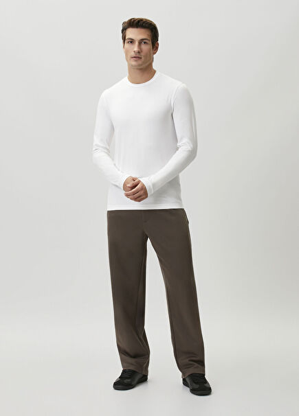 Brown Waist Corded Sweatpants