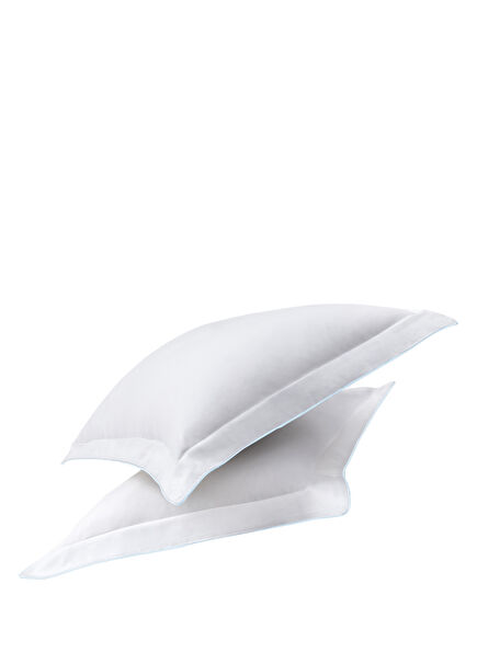 Baby Blue Piped White Oxford Pillowcase 50x70 cm