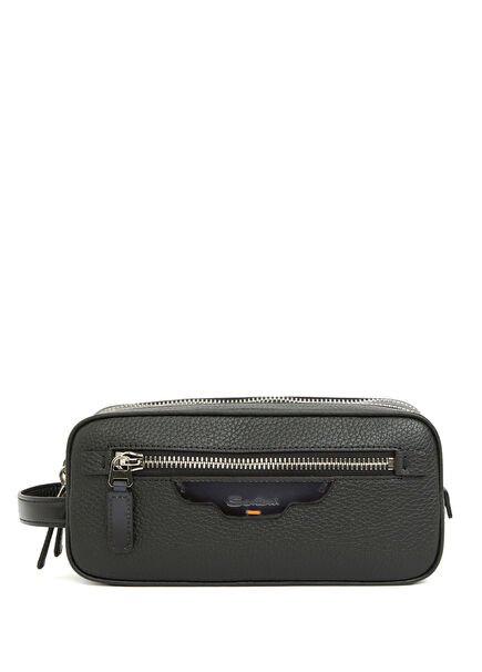 Siyah Deri Tıraş Çantası