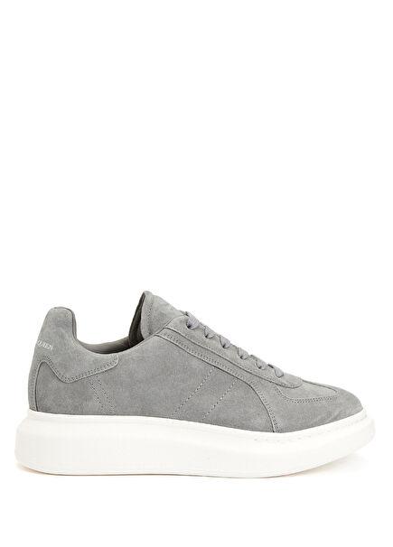Oversized Retro Grey Men's Leather Sneakers