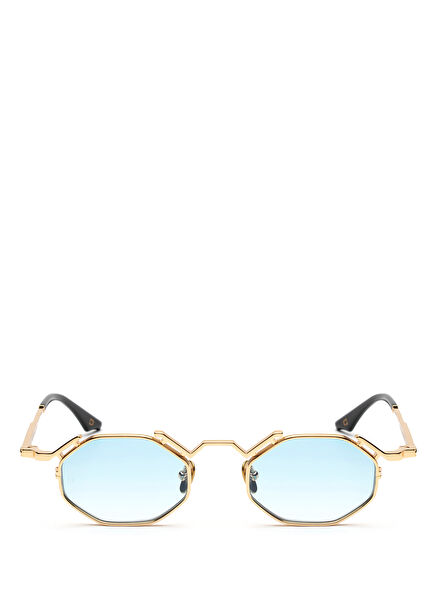 Bridge Gold Blue Titanium Unisex Sunglasses