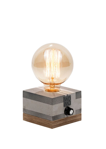 Dimmable Circuit Anthracite Patterned Concrete Sphere Table Lamp