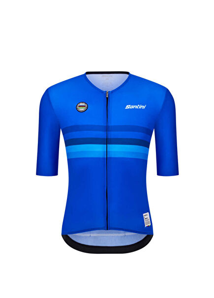 UCI World Champion Italy Mavi Kısa Kollu Unisex Bisiklet Forması